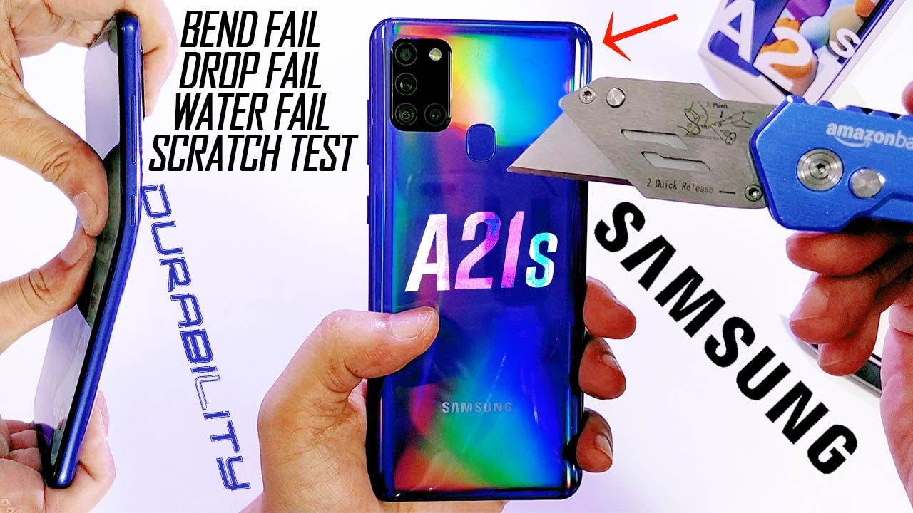 Тест на прочность Samsung Galaxy A21s — сломан внутри! Провал на удар, изгиб, водонепроницаемость...