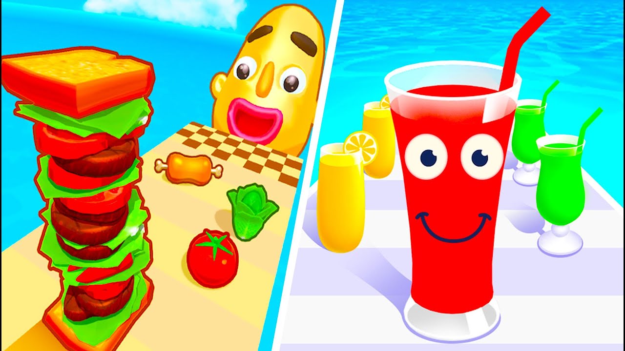 Sandwich Runner Vs Juice Run 🍈🍒🍑 Walkthrough All New Max Update Mobile Tiktok Gameplay GH8273
