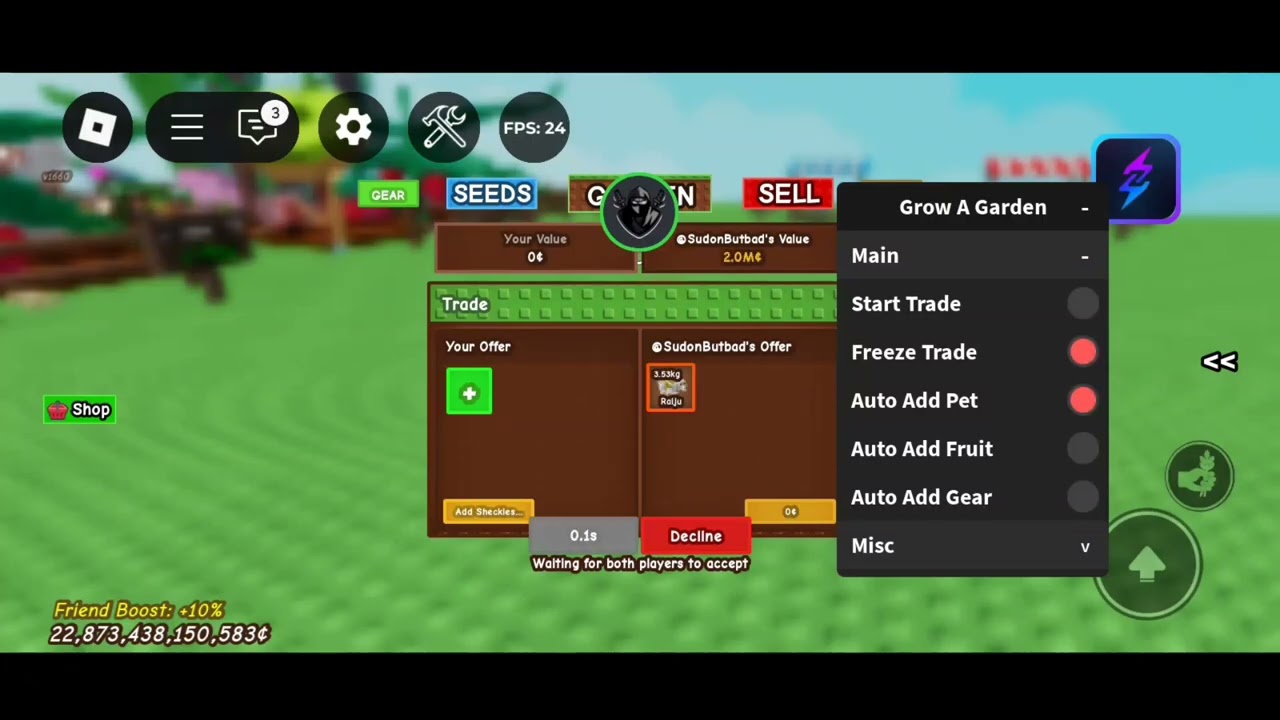 [Grow A Garden] Trade Scam Script | SLK gaming #growagarden #script #trading 