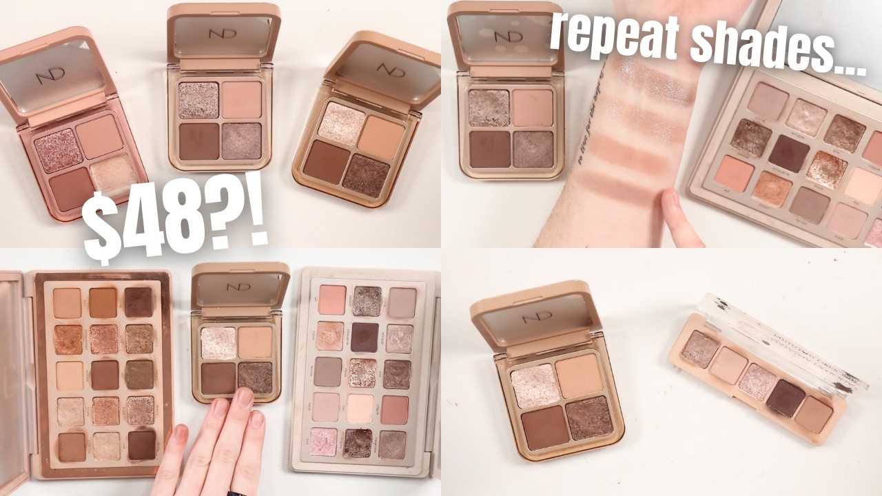 NEW Natasha Denona Eyeshadow Quads | Swatches, Comparisons + Rosy Eyeshadow Tutorial