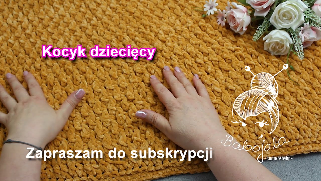 Kocyk dziecięcy - jak zrobić ścieg alpejski.