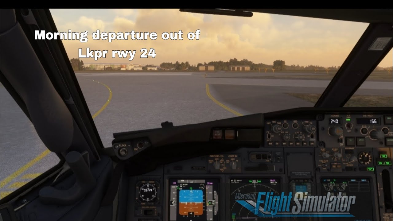 Morning take off in Prague rwy 24|Microsoft flight simulator 