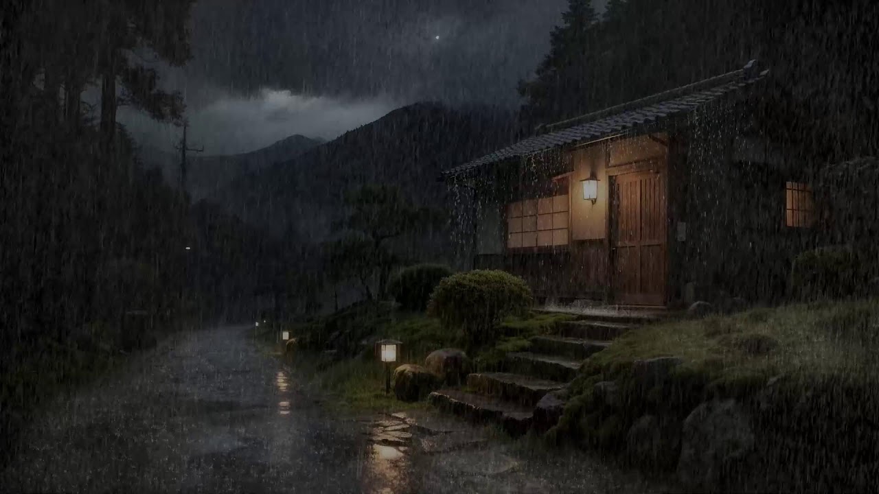 Find Stillness Rainfall on Wooden House for Deep Sleep and Emotional Relief