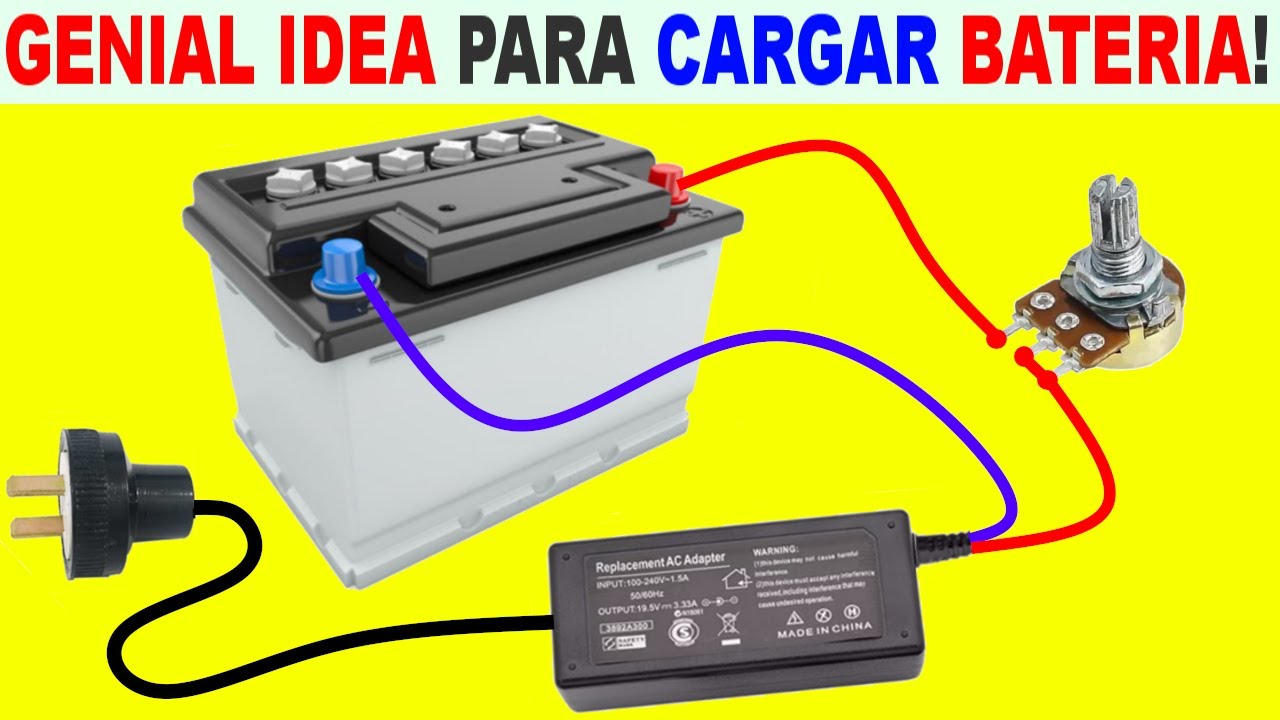 Truco para cargar la batería del auto usando un cargador de laptop!
