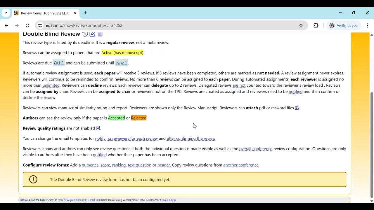 4. Conference Configuration through Edas  Step 4