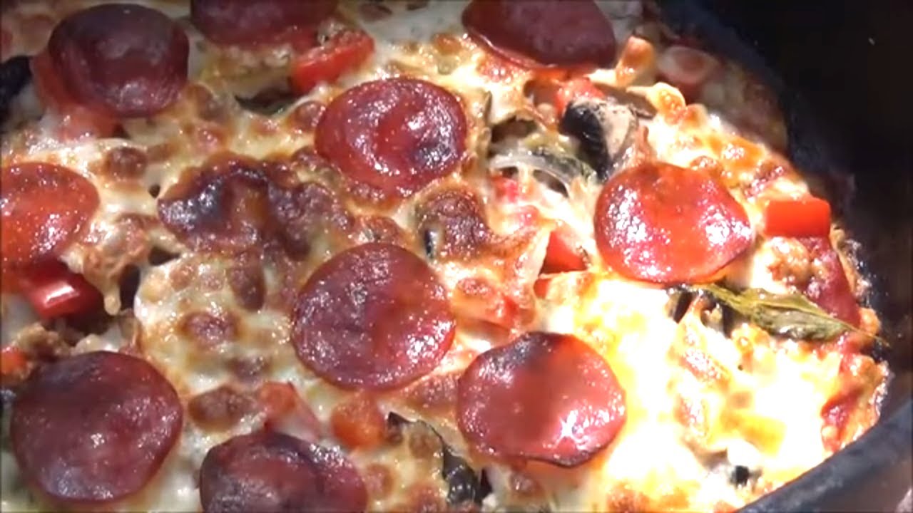 PIZZA AT CAMP IN A DUTCH OVEN - LOW CARB RECIPE