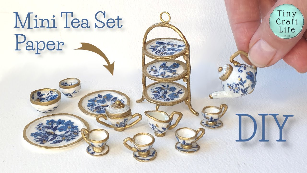 Made With PAPER ~Mini Tea Set~ #DollhouseMinis #MiniaturasDeCasasDeMuñecas #CasaDeBonecasMiniaturas