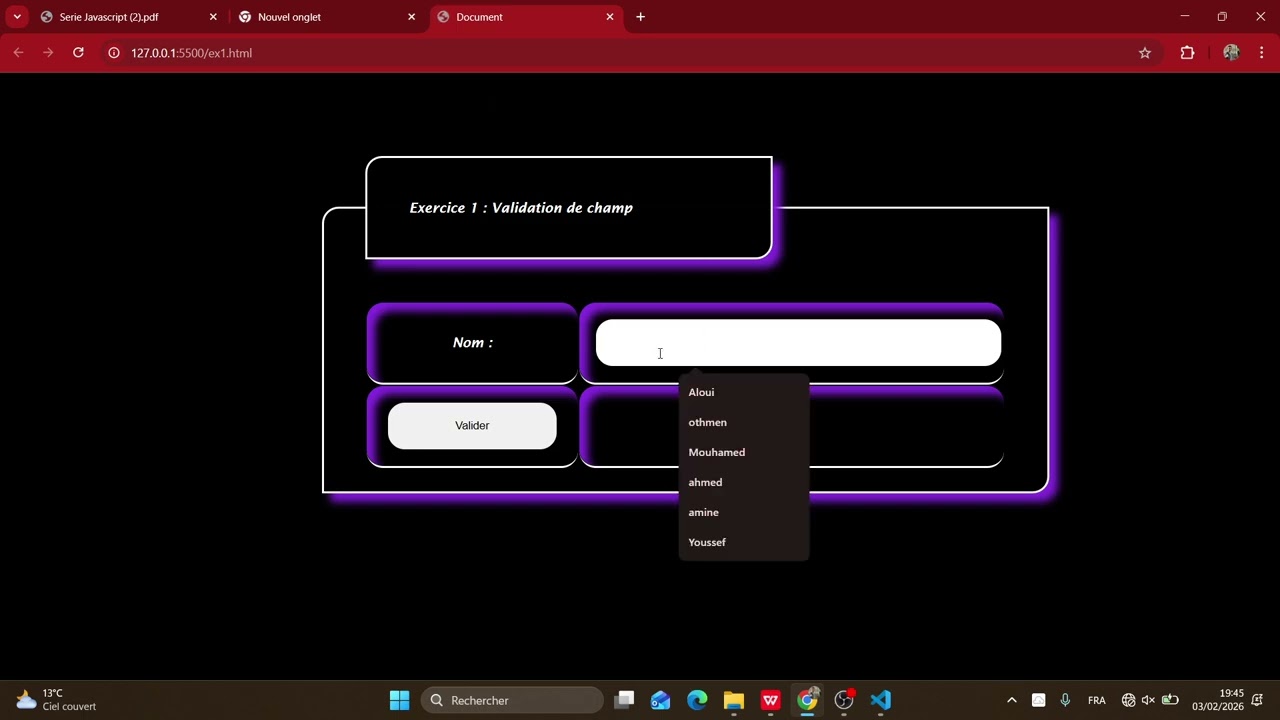 Html Css Javascript Correction Série 2  :