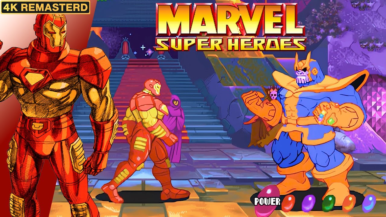 Marvel Super Heroes Iron Man Longplay (Arcade) [4K/Remastered/60FPS]