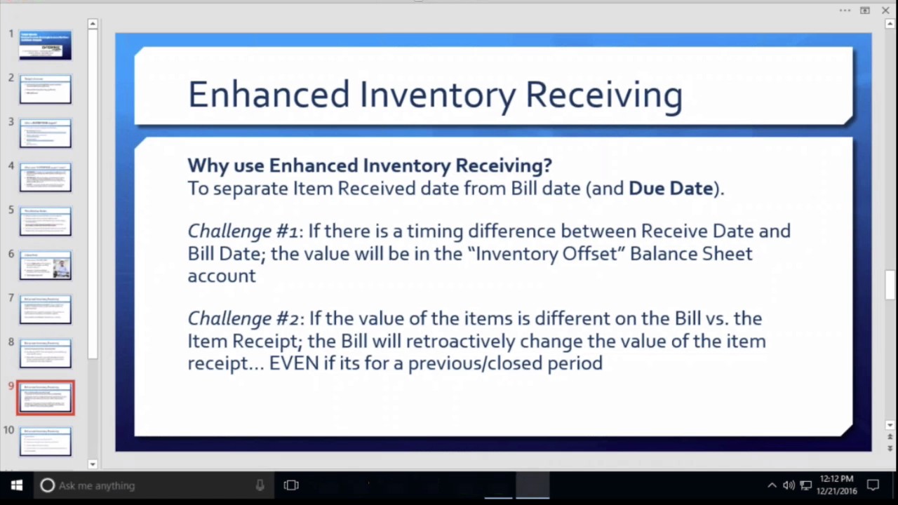 NEVER RECOMMENDED: QuickBooks Enterprise Enhanced Inventory Receiving