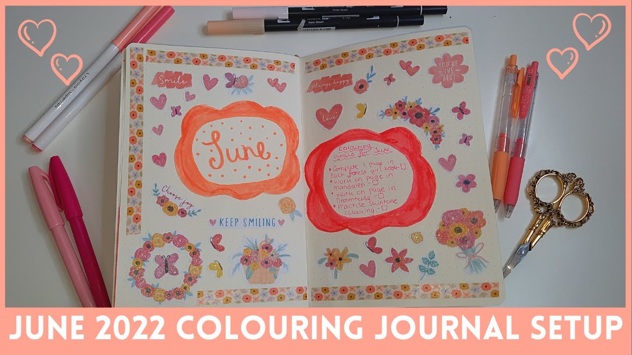 June Colouring Journal Set up