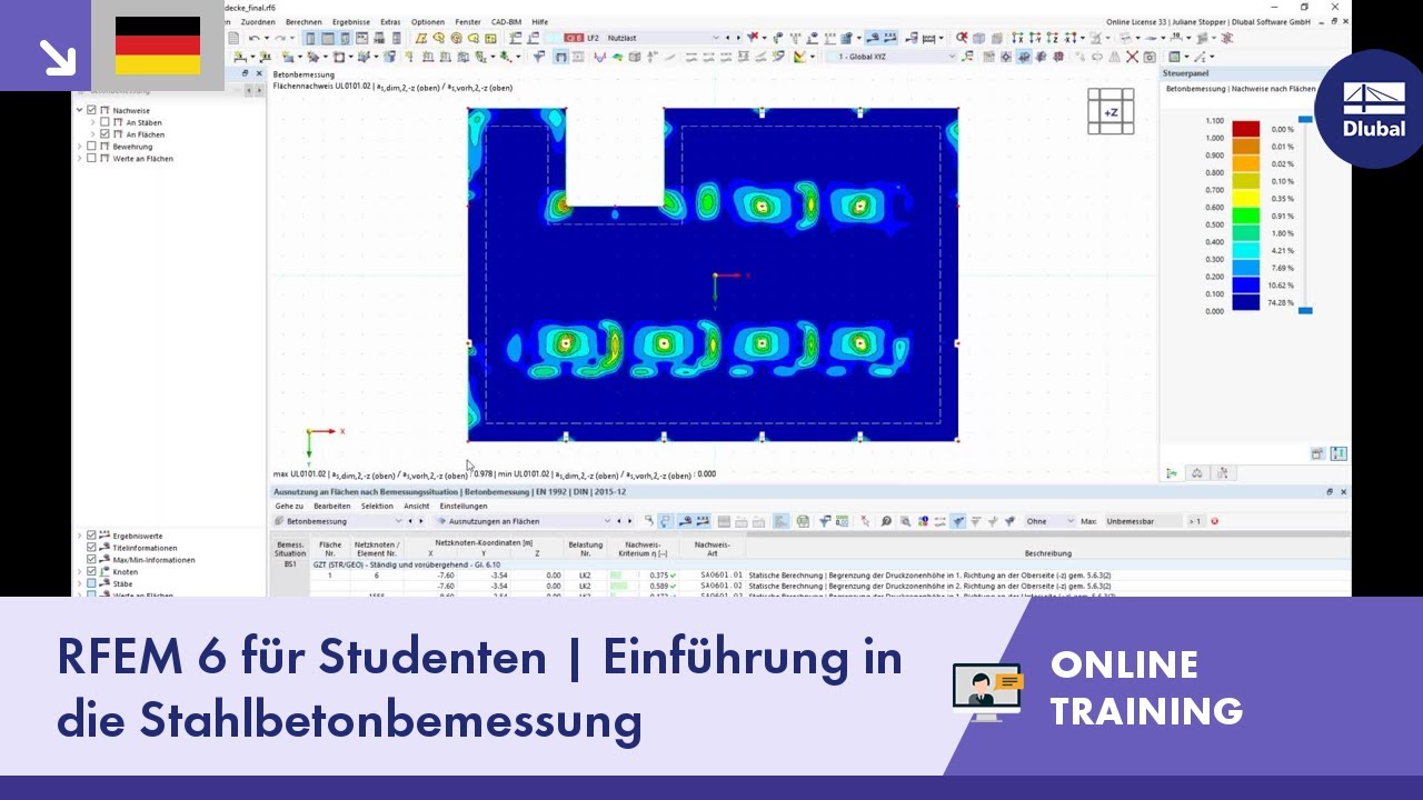 RFEM 6 für Studenten | Einführung in die Stahlbetonbemessung | 17.11.2022