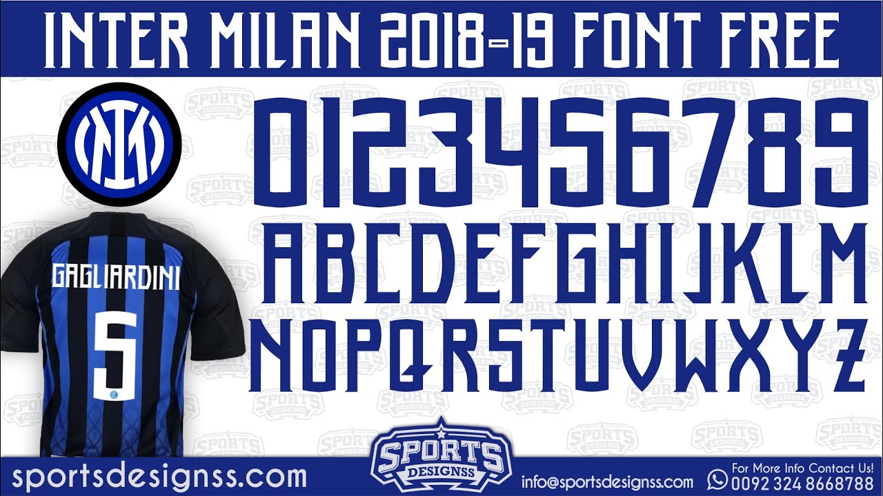 Inter Milan 2019 Football Font by Sports Designss_Download Inter Milan 2019 Font free