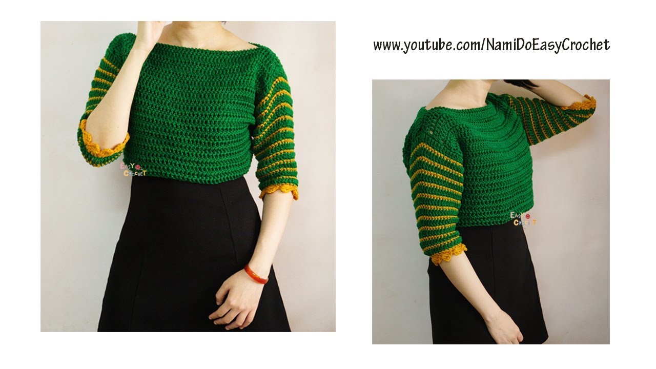 Easy Crochet: Crochet Sweater (CropTop) #25 + Dress #04 (part 1)