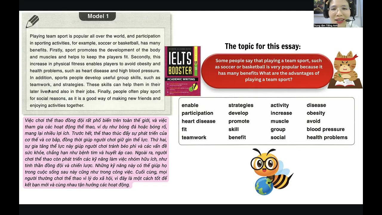 Напишите эссе на тему: КОМАНДНЫЕ ВИДЫ СПОРТА - Sách IELTS BOOSTER WRITING
