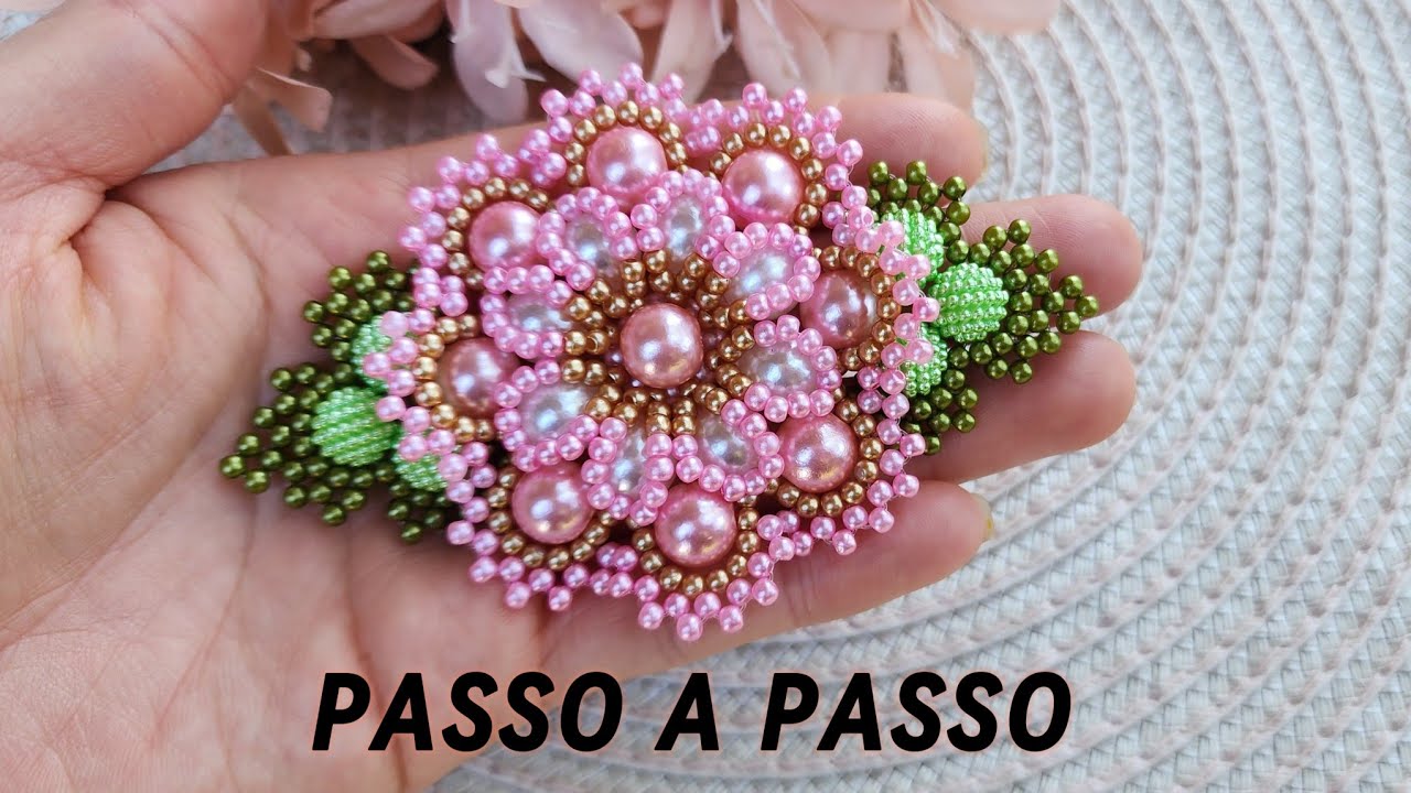 Flor de pérolas RENDADA  para chinelos #chinelospersonalizados #passoapasso #