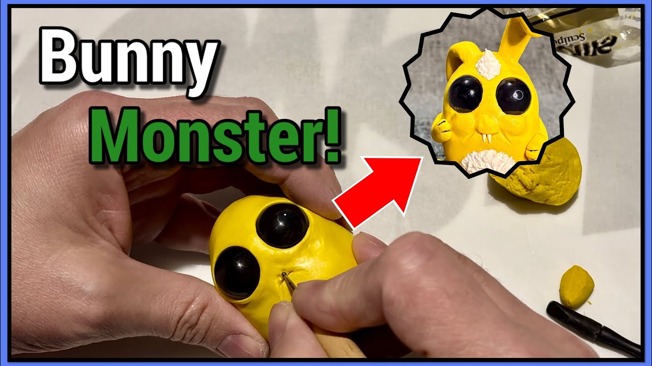 Sculpting a Happy Bunny Monster out of Polymer Clay
