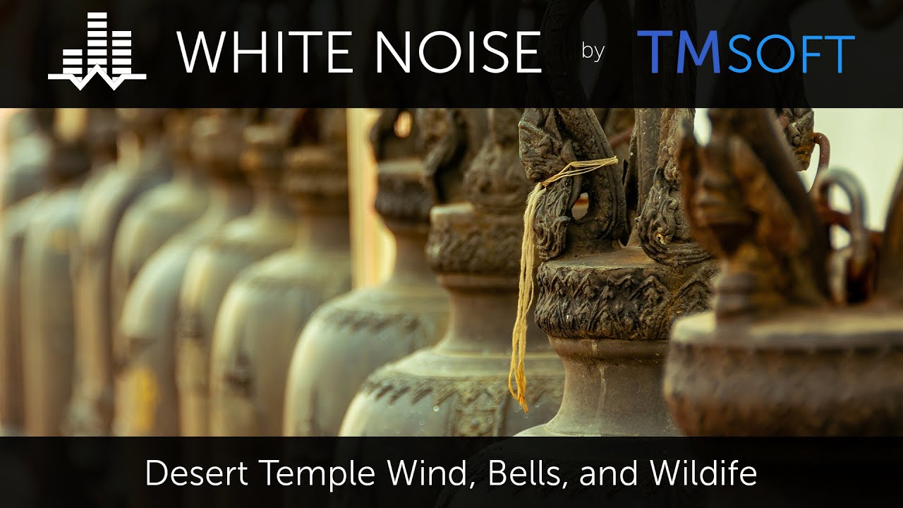 Desert Temple Wind and Bells Wildlife 10 Hour Sleep Sound - Black Screen