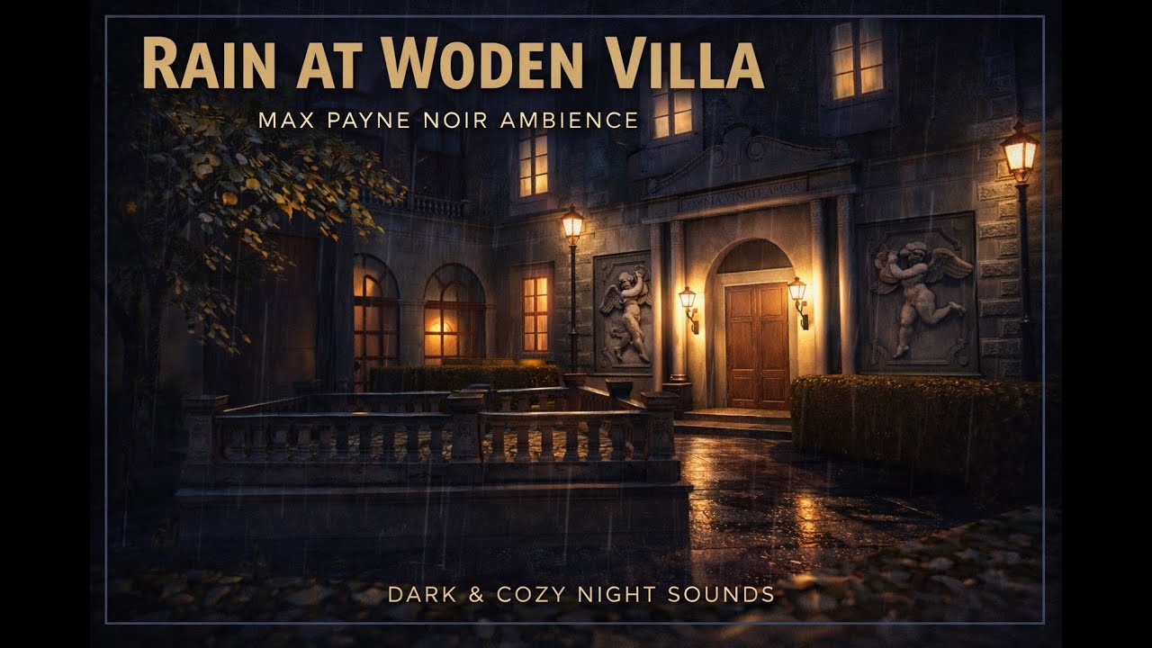 Rain at Woden Villa | Max Payne Noir Ambience – Dark & Cozy Night Sounds
