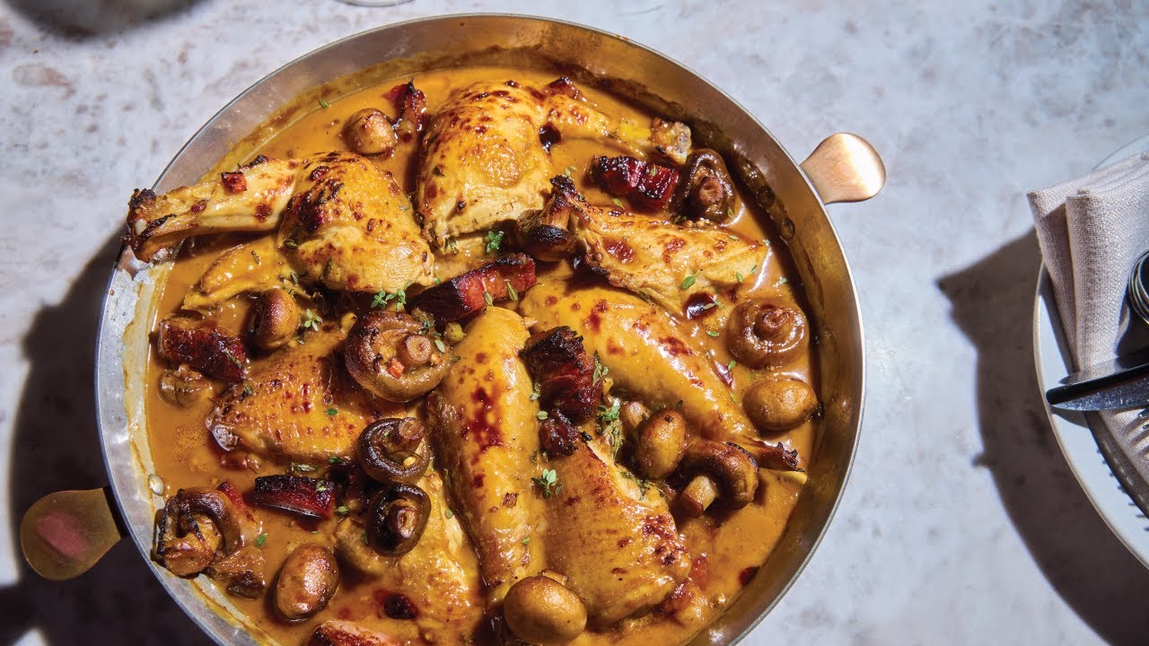 Brined Cockerel with Vin Jaune by Stephen Nairn