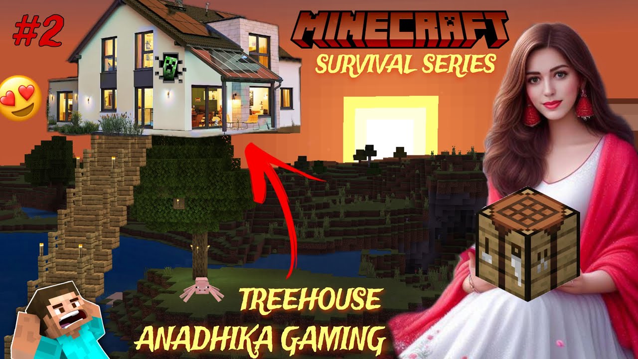 TREEHOUSE BANA LIYA || MINECRAFT SURVIVAL SERIES #2 #minecraft #minecraftsurvival #funny #girlgamer