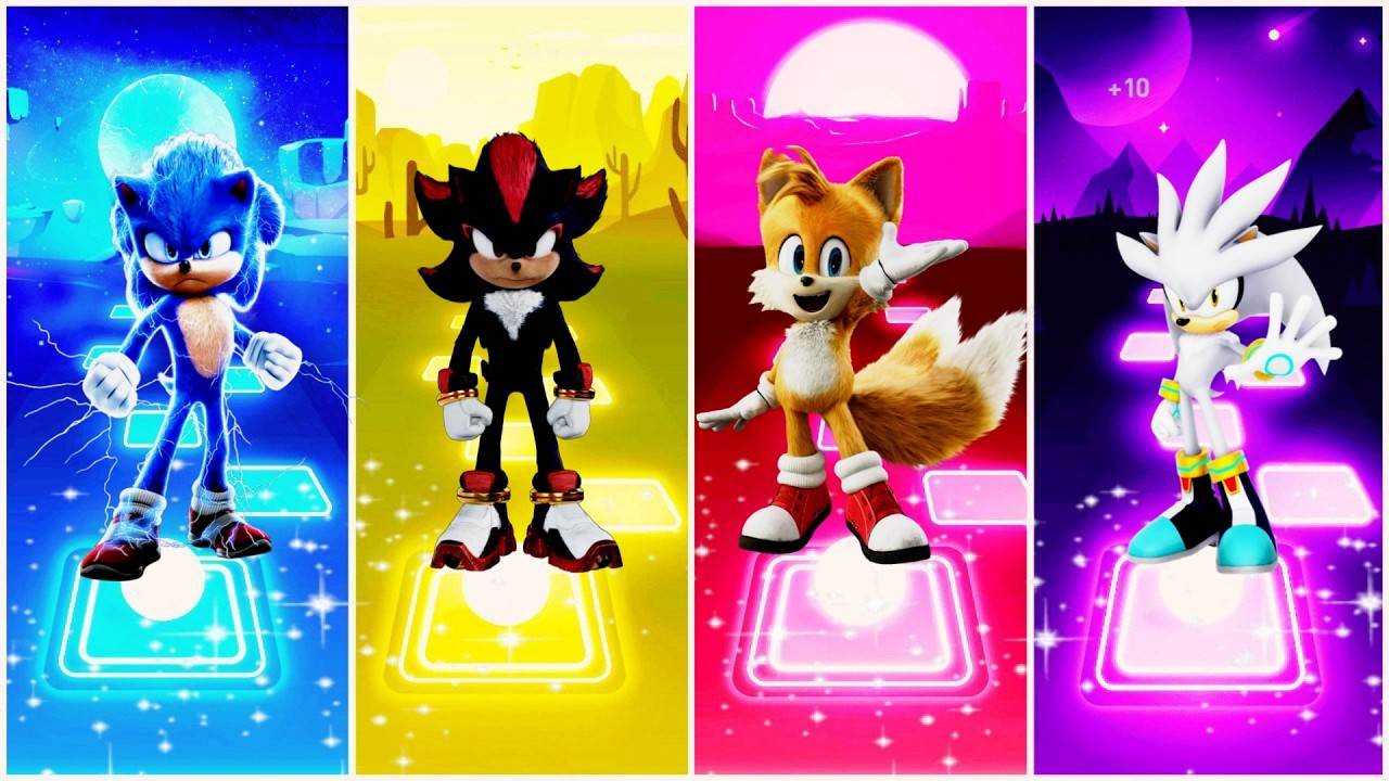 Sonic the Hedgehog 🆚 Shadow the Hedgehog 🆚 Tails 🆚 Silver the Hedgehog | Tiles Hop EDM Rush