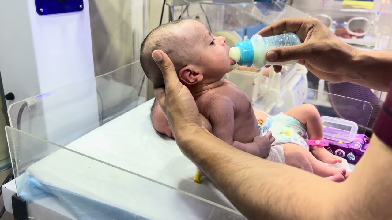 A Beautiful Baby, Very Hungry – First Feeding Moment in Our NICU 🍼