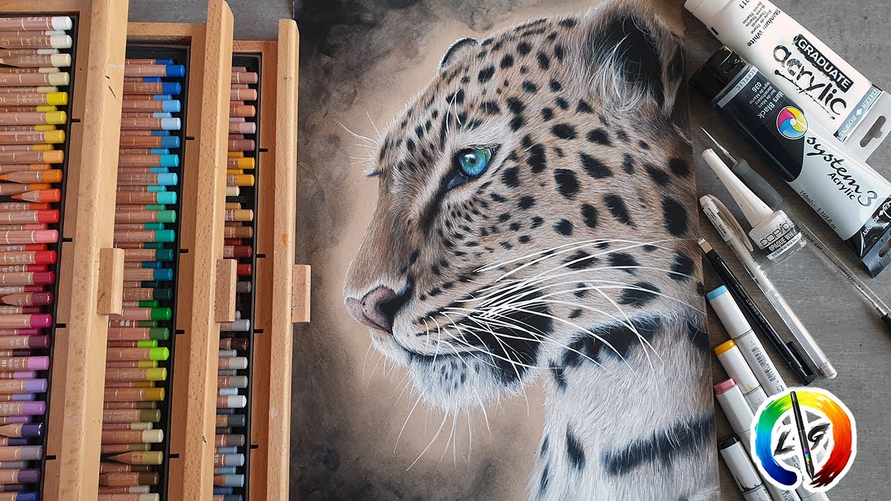 LEOPARD! Realistic animal drawing (So zeichne ich Fell - Tutorial)