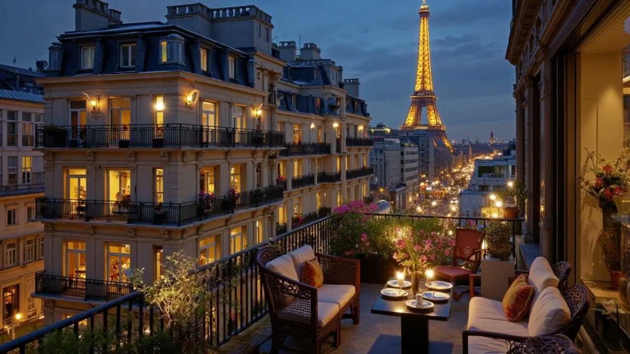 Romantic Paris Café at Night ☕ Relaxing Jazz Music & Cozy Bossa Nova Vibes