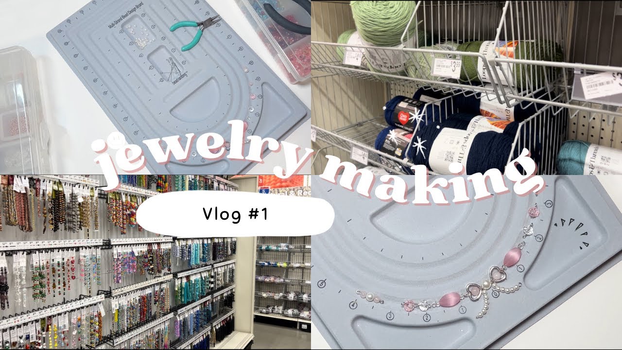 Learning to make handmade jewelry🎀 Michaels bead haul + making a necklace