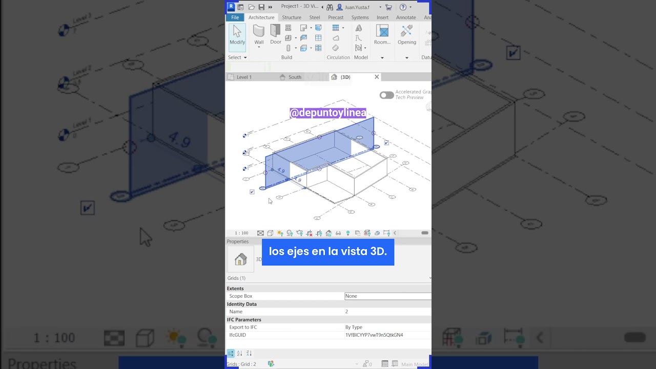 🚀 Aprende a ver los ejes en 3D y/o ocultar los niveles en Revit | Tips REVIT