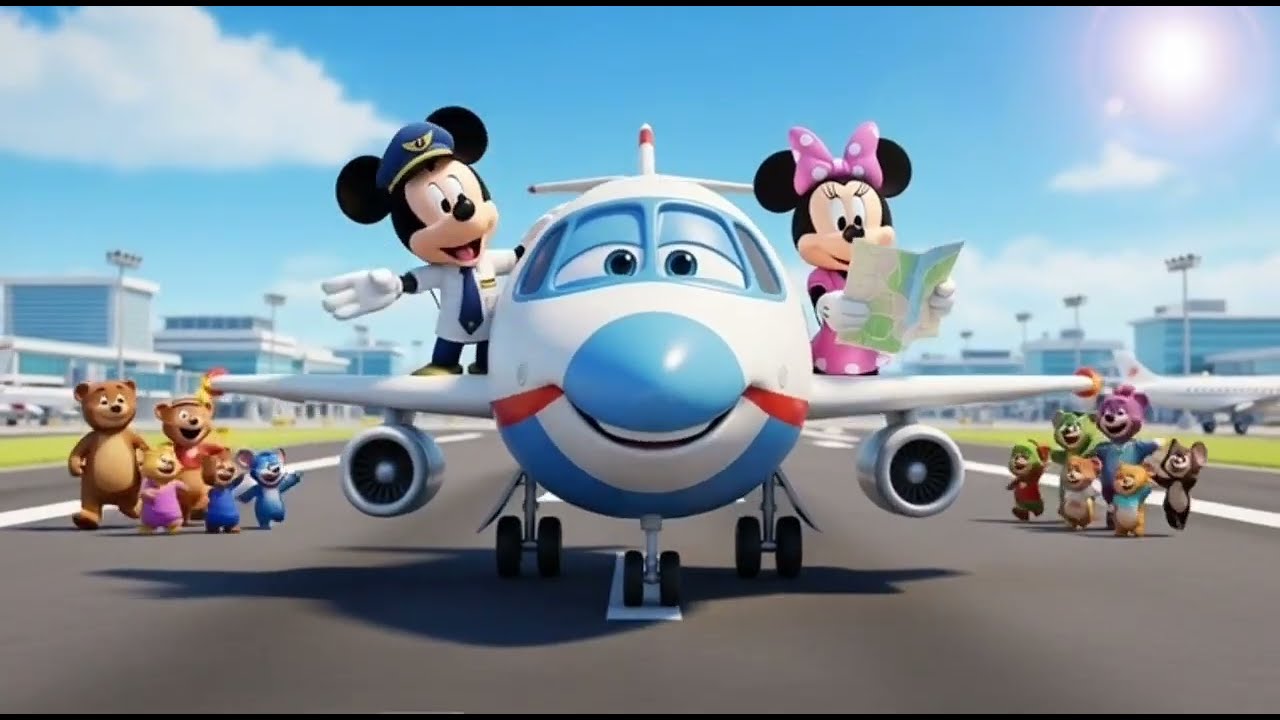 Mickey & Minnie’s Airplane Adventure ✈️ | 3D Cartoon Story for Kids | Fun Flying Journey