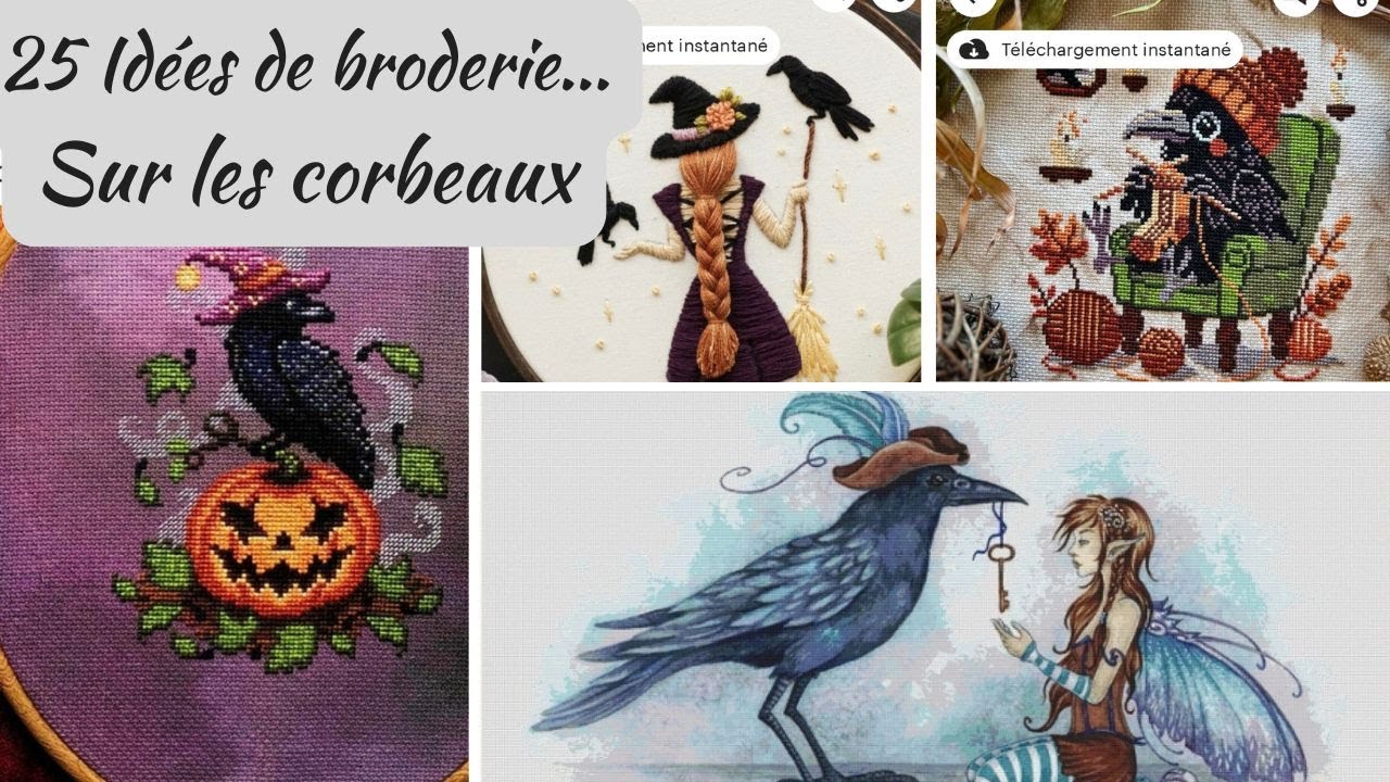 25 idées de broderie... sur les corbeaux