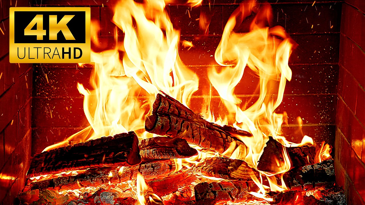 🔥 Warm & Relaxing Fireplace with Burning Logs | Cozy Fireplace Ambience & Crackling Fire Sounds