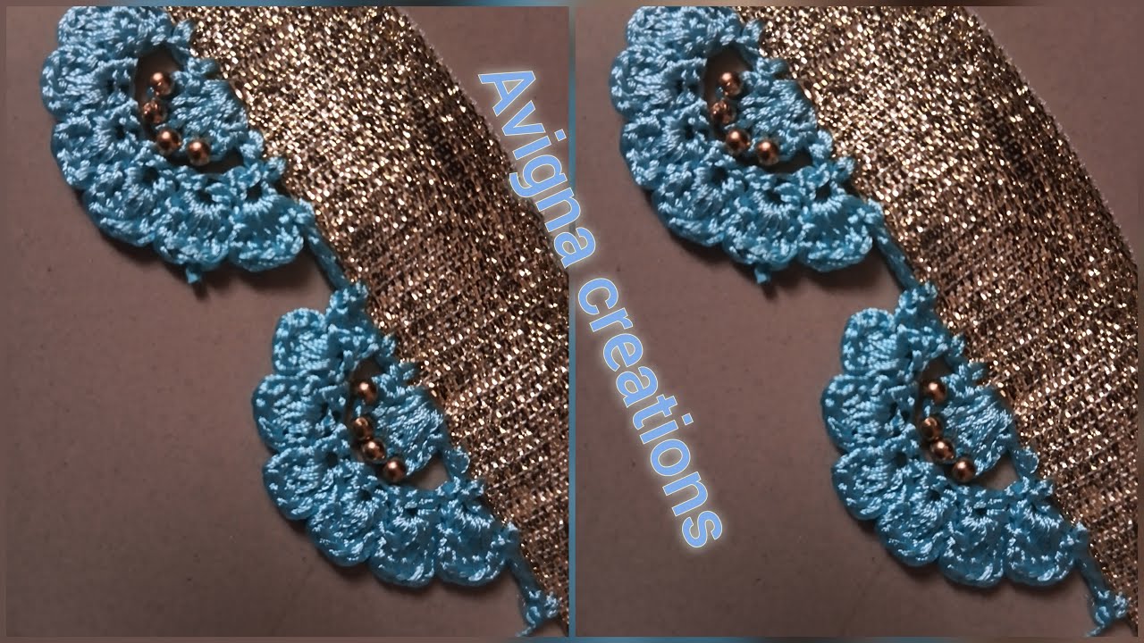 Flower petals design with picot/ bridal design in single step