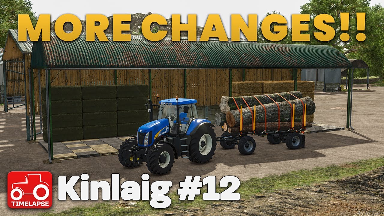 ПРОДАЮ БРЕВНА ДЛЯ ПОСТРОЙКИ САРАЯ ДЛЯ ТЮКОВ!! Kinlaig FS25 Timelapse Farming Simulator 25 Эпизод 12