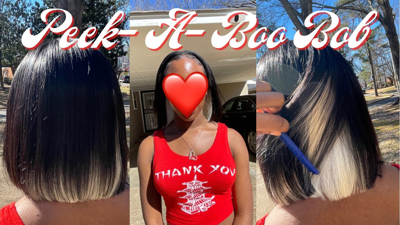 BLONDE 🤍 PEEK-A-BOO SEW IN BOB 🪡 WITH LEAVE OUT | EMPIRE HAIR ✨