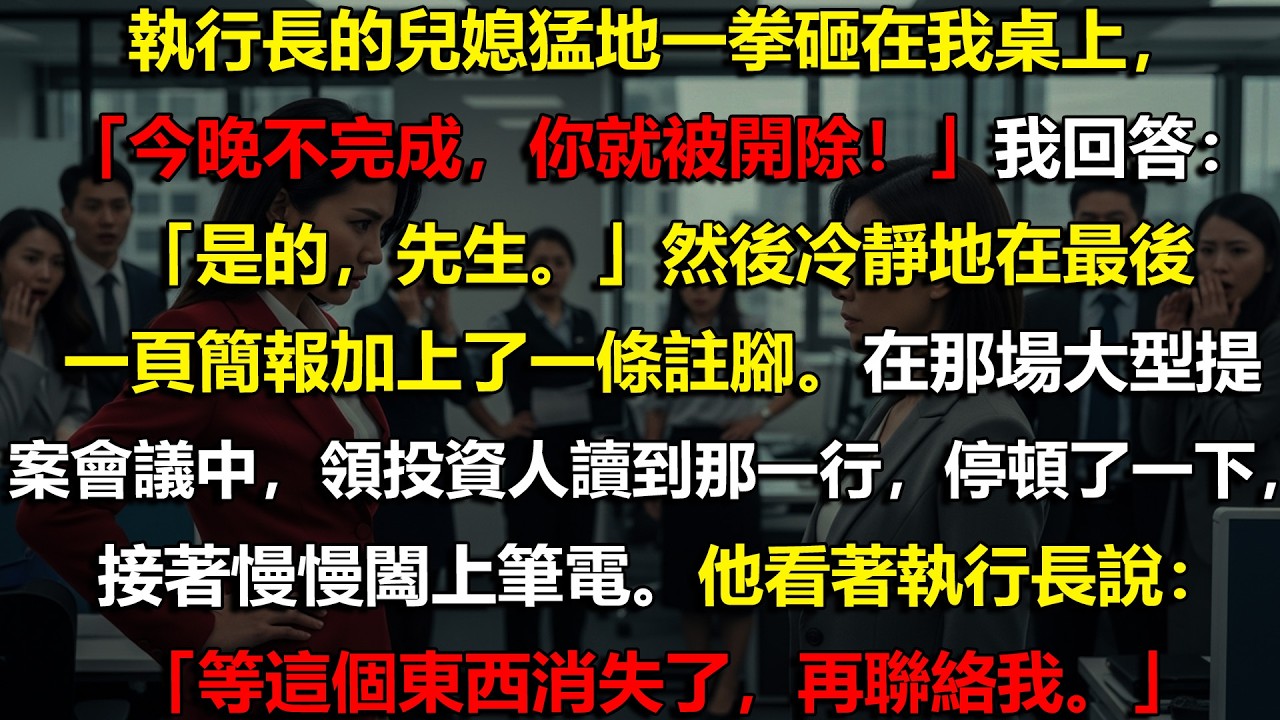 💼她冷笑著威脅我：「做不完就滾蛋！」卻沒想到，我一個動作直接揭穿她所有謊言💥📉