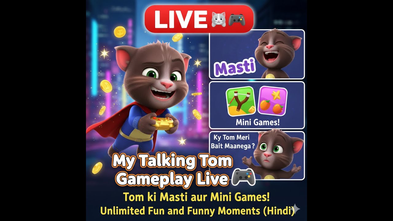 Talking Tom Live: Non-Stop Masti! 🐱🔥 | Funny Moments LIVE! 😂🎙️#live