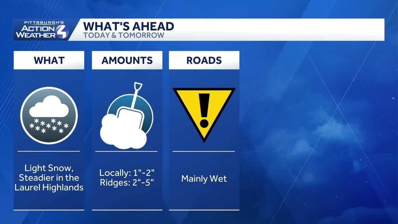 February 22 | Impact Day: Light snow for Pittsburgh, winter weather alerts east
