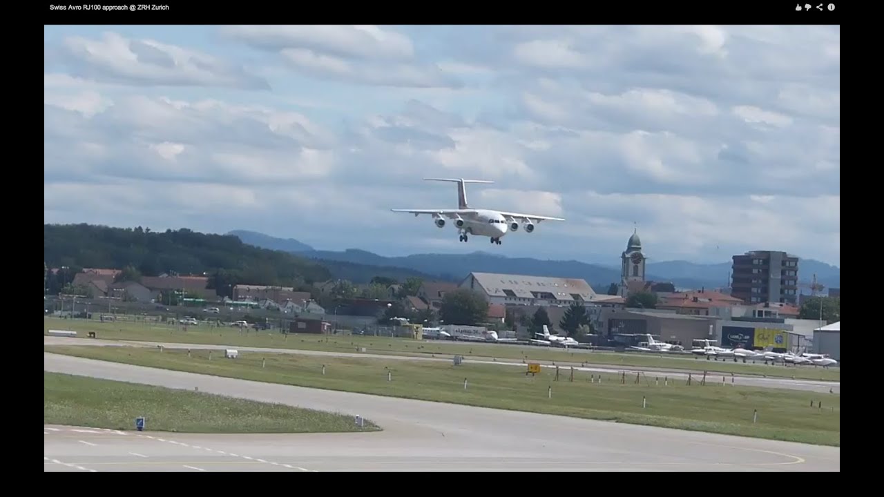 Swiss Avro RJ100 approach @ ZRH Zurich