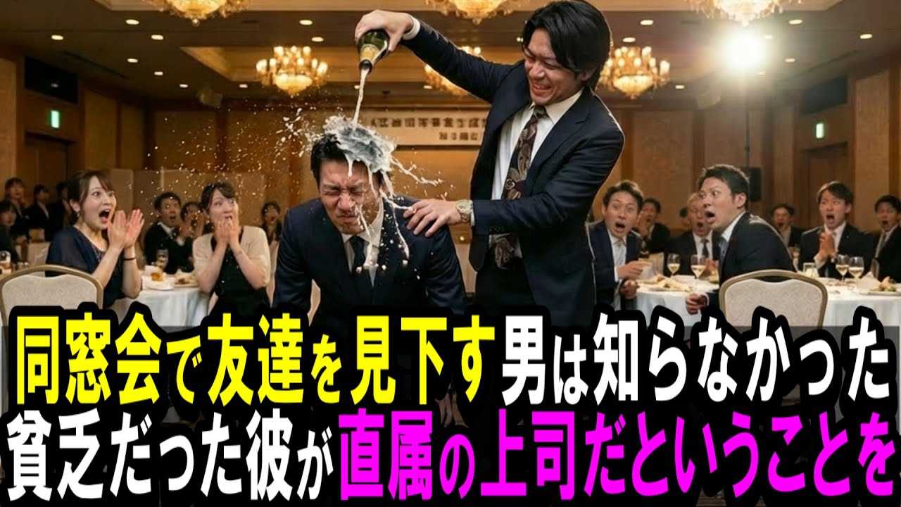 【スカッと】同窓会で友達を見下す男は知らなかった。貧乏だった彼が直属の上司だということを。【シニア】