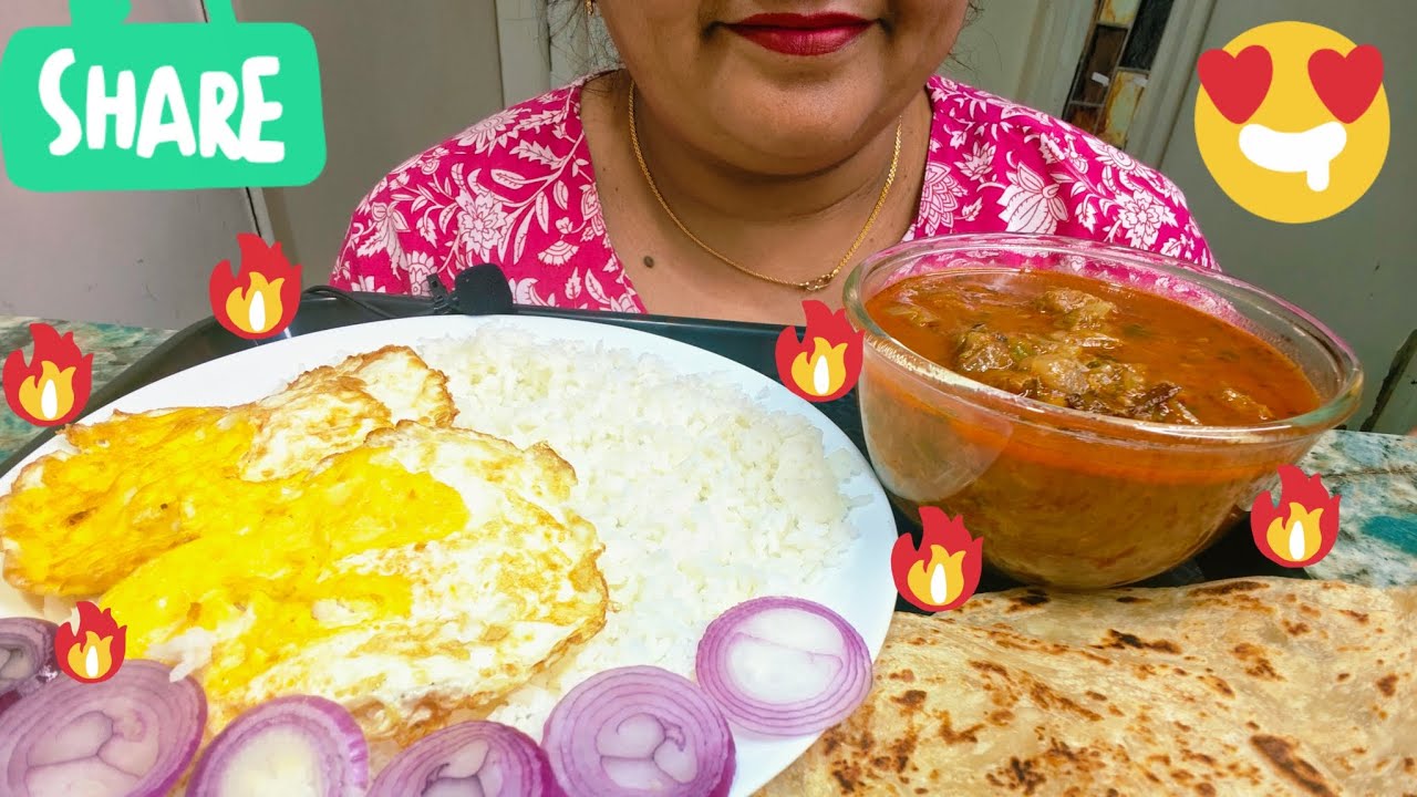 ASMR:EATING MUTTON CURRY WITH RICE&OMLET,SALAD🔥#asmr#mukbang#viralfood#viral#eatingsounds#eating