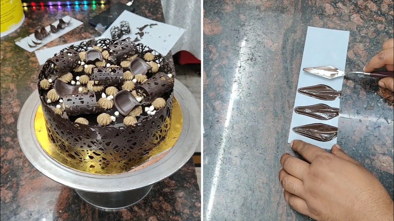 Counter Chocolate Cake | Rich Chocolate Counter Display Cake | Chocolate Garnish Cake 