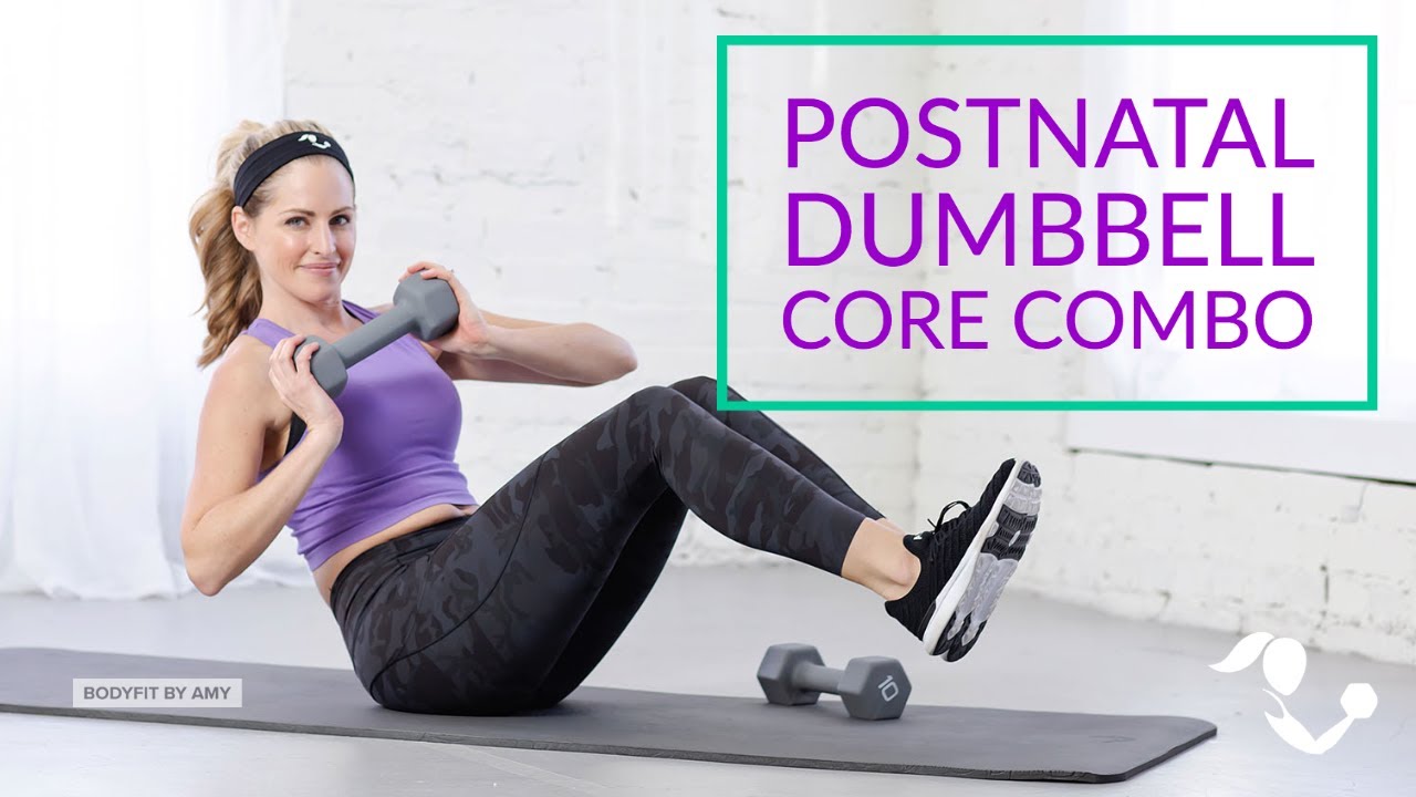 25 Minute Postnatal Dumbbell Core Combo Workout for Postpartum, Diastasis Recti, C-Section