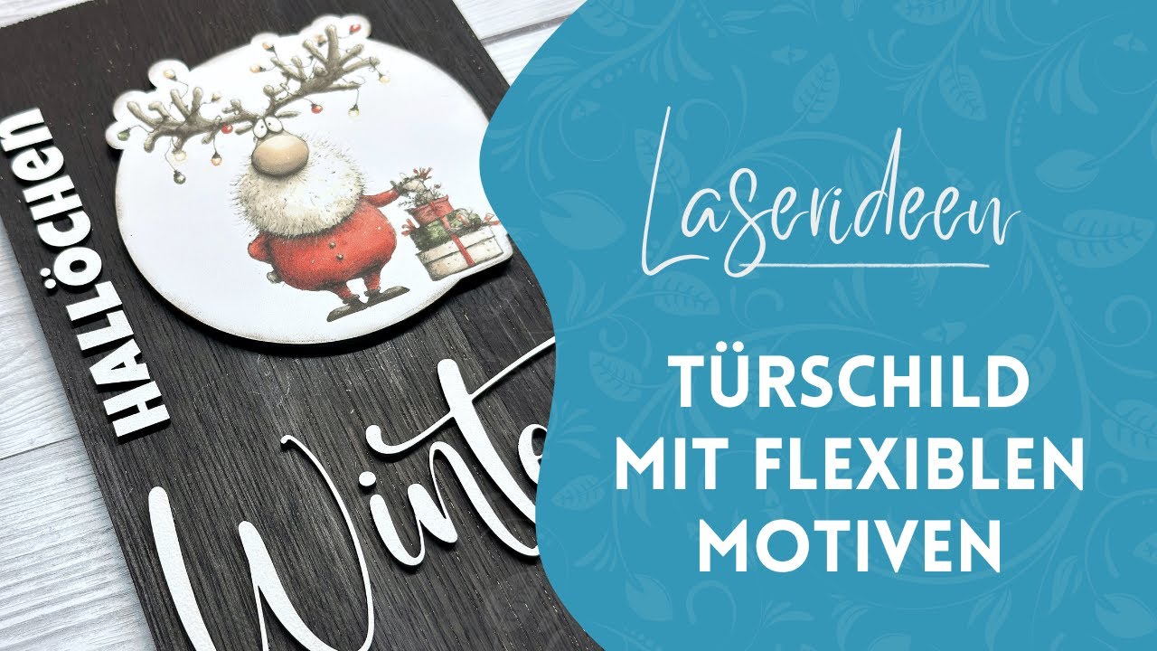 🎅🏼 DIY Türschild im Winter-Look | Mit Klötzchen, Laser & bedruckbarer Folie