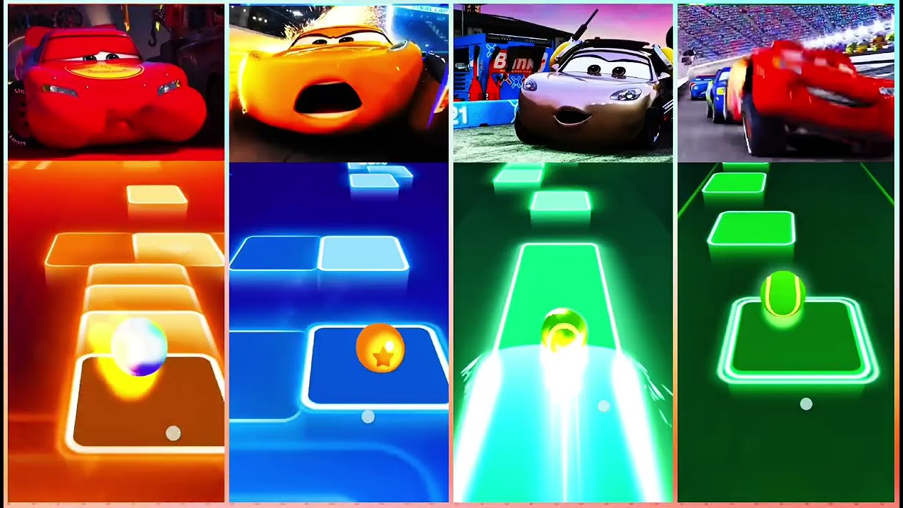 mix- lightning McQueen vs funny cars mix super star EDM Rush gameplay meme song cover 