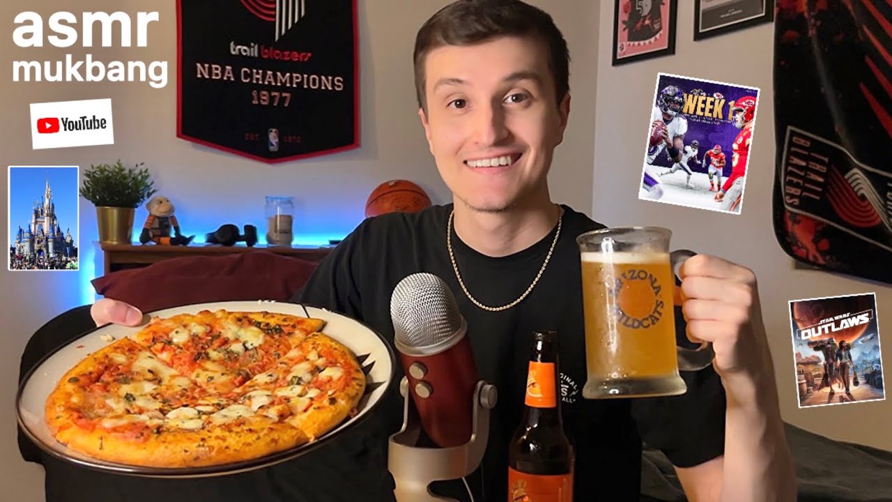 ASMR Pizza & Beer Mukbang 🍺🍕 (whisper ramble about ANYTHING and EVERYTHING)