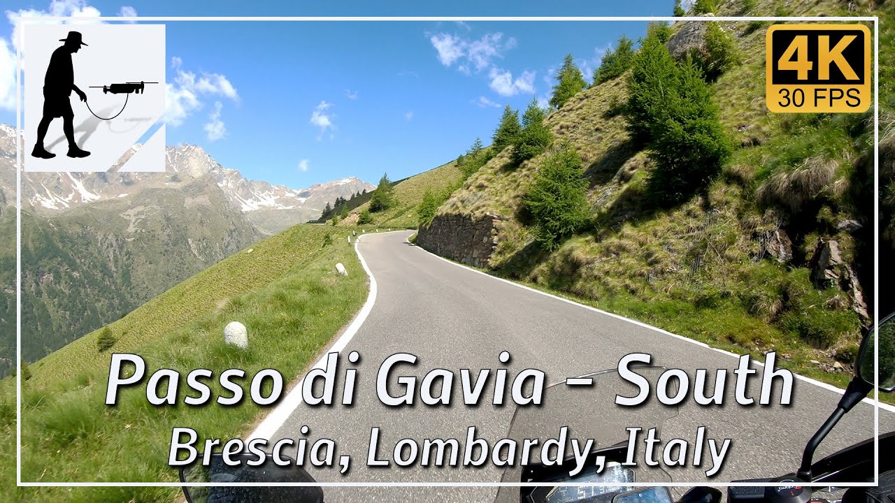 Passo di Gavia - South - SS300, Brescia, Lombardy, Italy - by motorcycle and drone