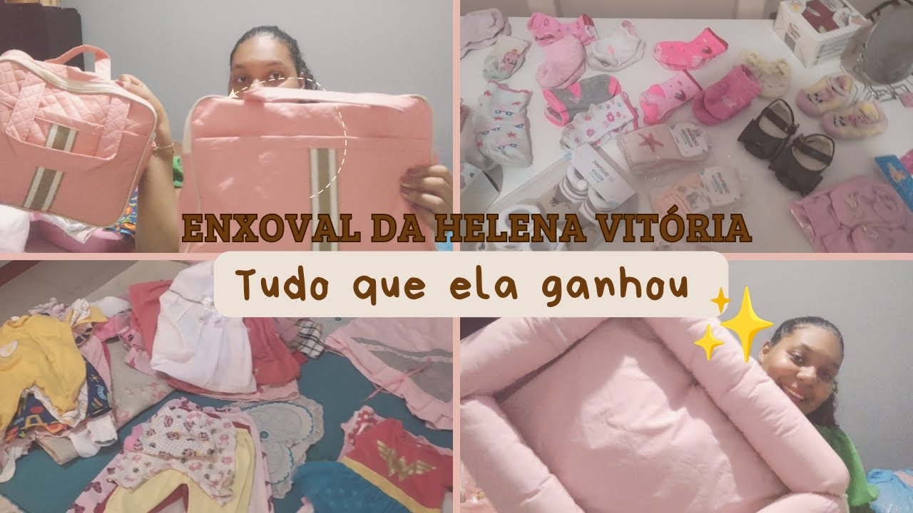 Ganhamos todo o enxoval da Helena Vitória 🥹✨ | Testemunho, bolsa maternidade, roupinhas e etc